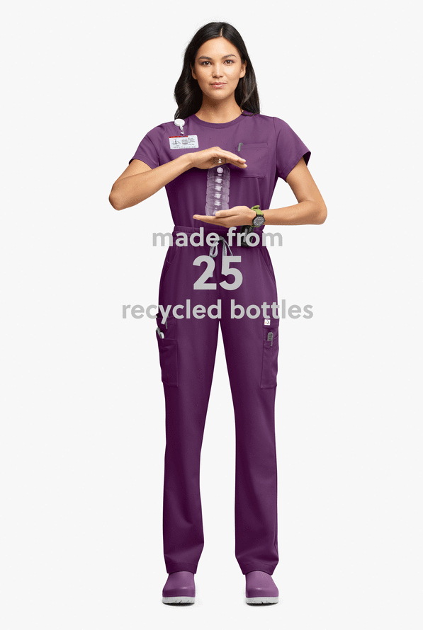 ReSurge Topaz Women's 11-Pocket Drawstring Scrub Pants - Petite - Eggplant - 6