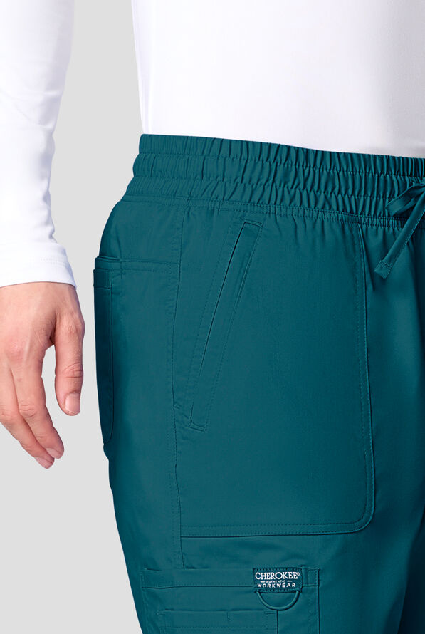 Pantal&oacute;n m&eacute;dico Cherokee Workwear Revolution STRETCH con piernas rectas y 12 bolsillos para hombre - Caribbean Blue - 3