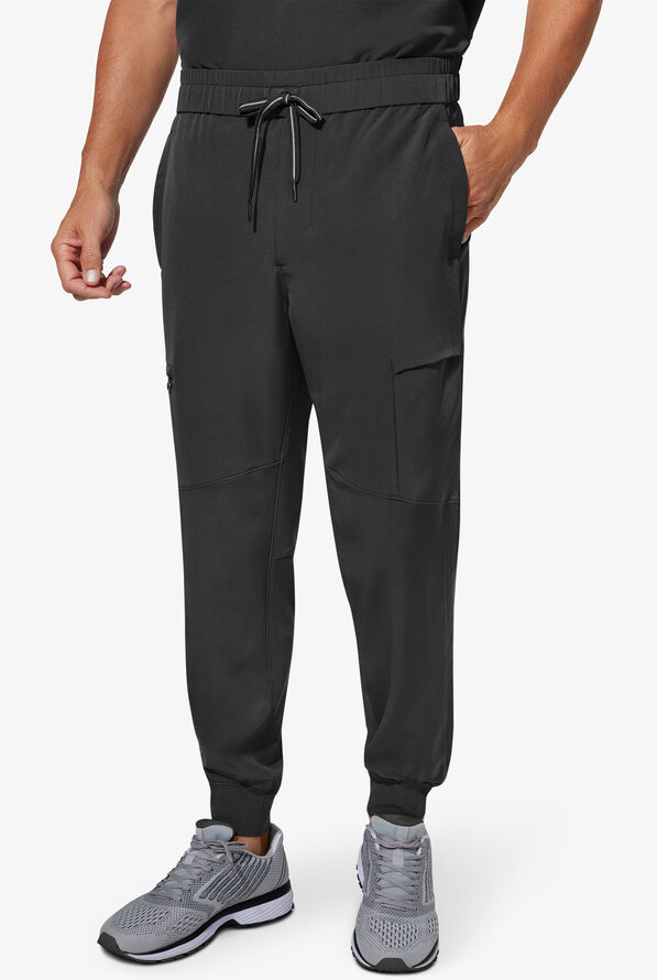 Healing Hands 360 Nolen Men's 6-Pocket STRETCH Elastic Jogger Drawstring Pant - Black - 1