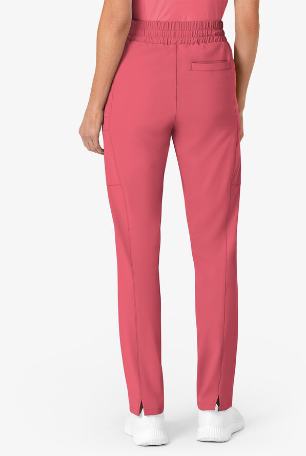 Wink Renew Women's 7-Pocket STRETCH High Waisted Slim Leg Cargo Scrub Pants - Ruby - 2