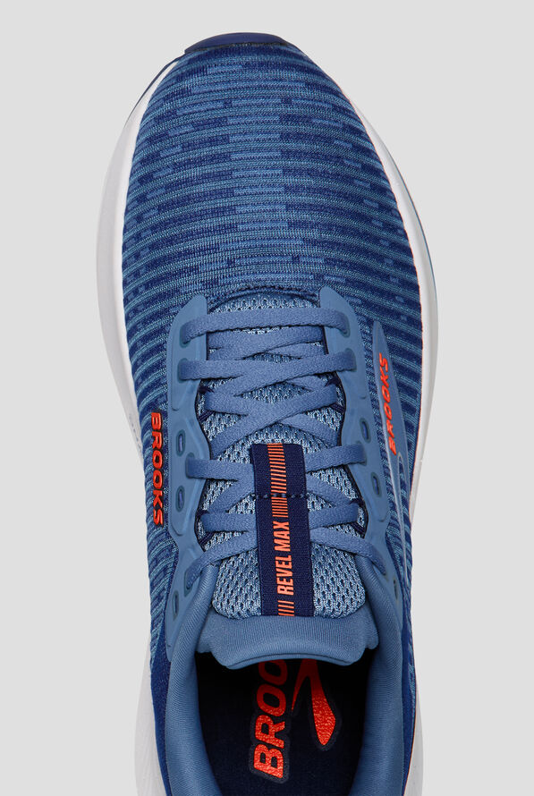 Brooks Men's Revel Max Beacon Blue/Moonlight/Orange Athletic Lace Up Shoes - null - 2