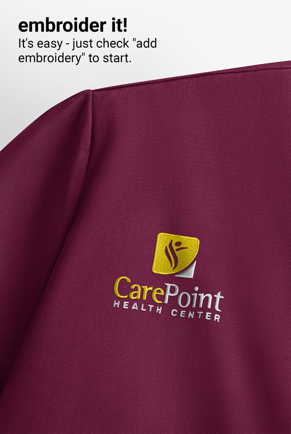 Carhartt Cross-Flex Men's 3-Pocket STRETCH Zip Pocket Henley Banded Collar Scrub Top - Wine - 6