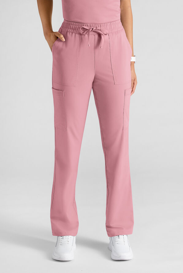 Butter-Soft STRETCH FLXTEK+ Women's 8-Pocket Straight Leg Cargo Scrub Pants - Cosmo Pink - 1