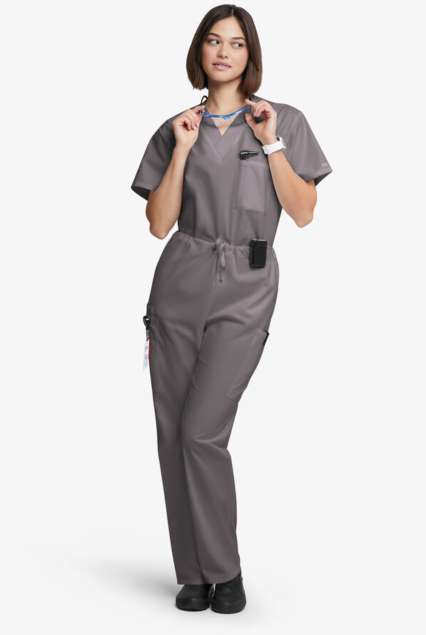 Butter-Soft Originals Unisex 4-Pocket Drawstring Relaxed Straight Leg Scrub Pants - Grey Stone - 4