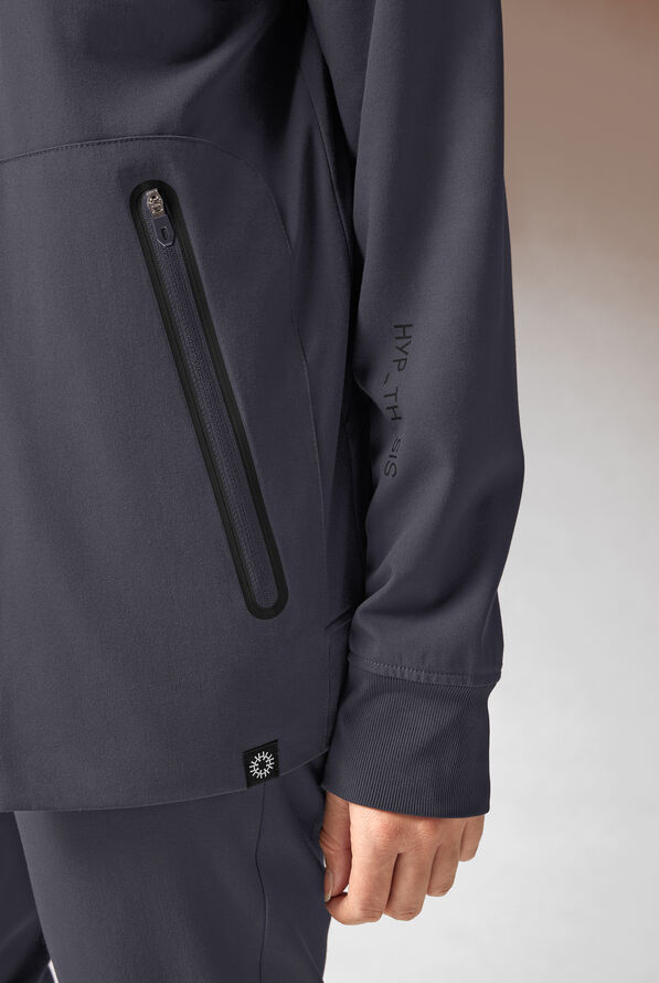 Hypothesis F-Zip Unisex Zip Front Scrub Jacket - Pewter/Jet Black - 4