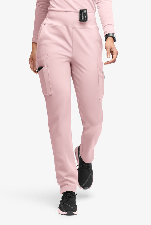 Movement by Butter-Soft Carina Women’s 7-Pocket Skinny Yoga Inspired  Scrub Pant - Petite - Mauve Shadow - 1