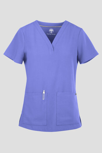 Healing Hands Quest Briana Women's 3-Pocket STRETCH Y-Neck Scrub Top