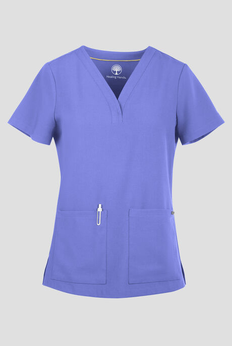 Healing Hands Quest Briana Women's 3-Pocket STRETCH Y-Neck Scrub Top