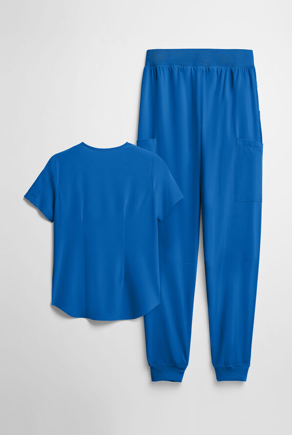 Easy STRETCH Women's 10-Pocket Scrub Set - Royal - 2