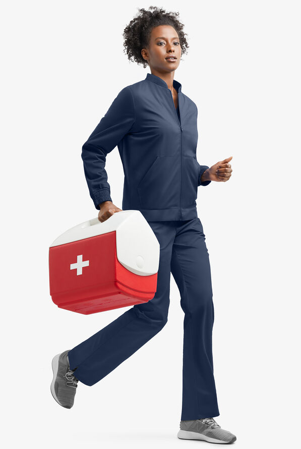 Chaqueta m&eacute;dica unisex UA Butter-Soft STRETCH con forro polar y 3 bolsillos - Navy - 5