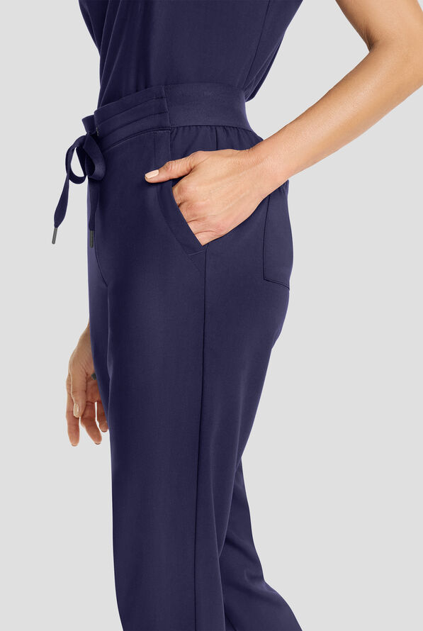 Healing Hands Quest Women's 5-Pocket STRETCH Drawstring Jogger Scrub Pant - Navy - 2