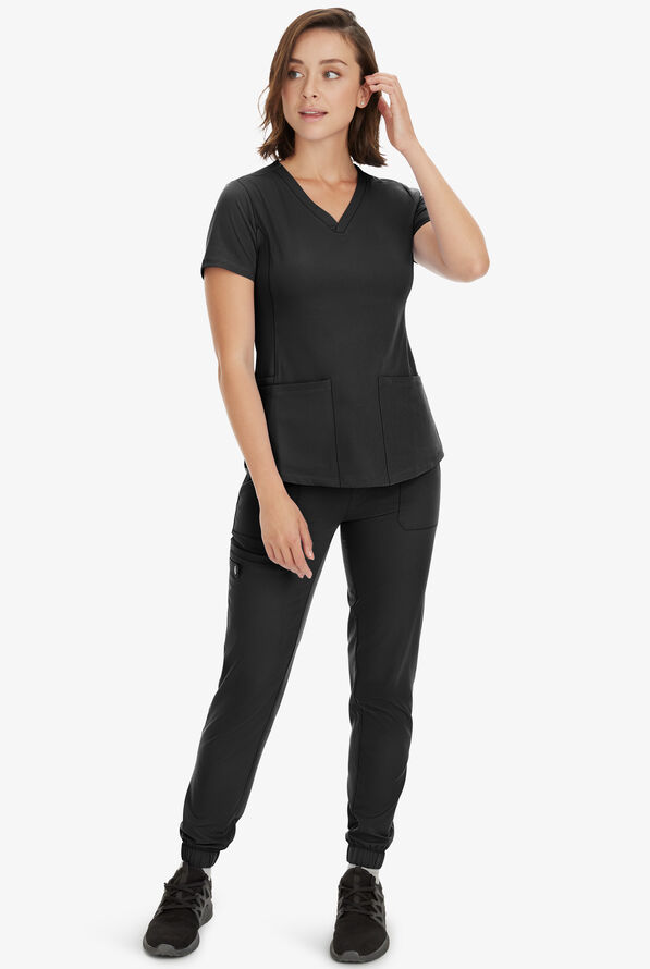 HH Works by Healing Hands Rene Women's 5-Pocket STRETCH Jogger Cargo Pants - Petite - Black - 4