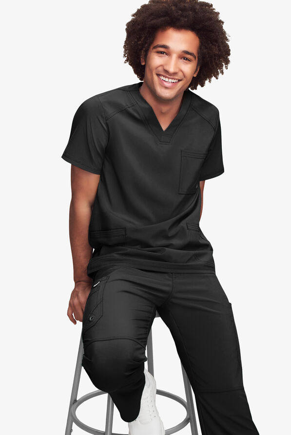 Camisa m&eacute;dica Cherokee Infinity con 2 bolsillos y paneles laterales de tejido para hombre  - Black - 2
