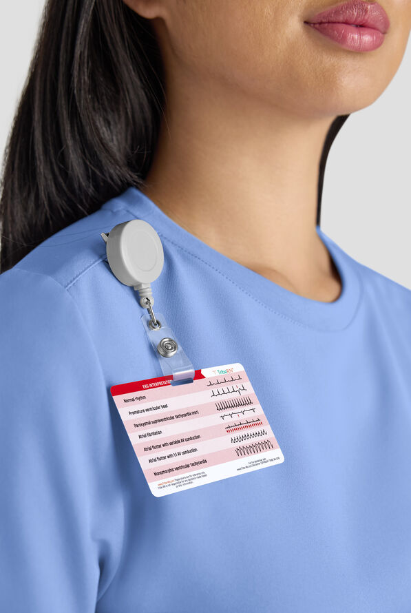 ReSurge Citrine Women's 1-Pocket Crew Neck Tuck In / Wear Out Scrub Top - Ceil Blue - 5