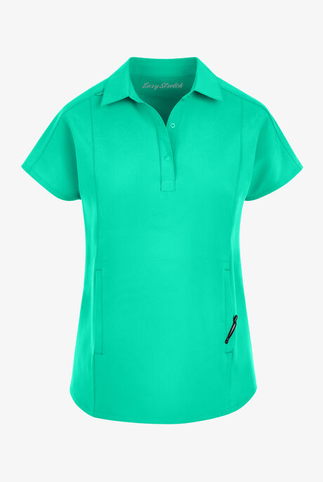 Easy STRETCH LEA Women's 3-Pocket Polo Collar Scrub Top