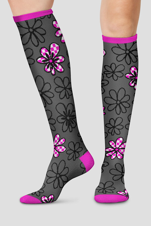 Cherokee Flower Power Women's 10-15 mmHG Light Compression Socks - null - 1