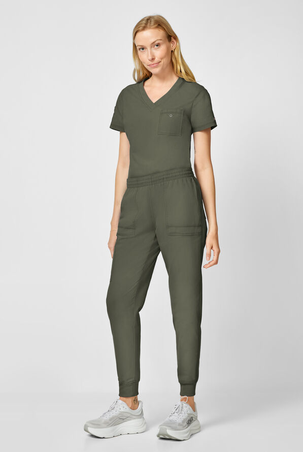 Dickies Forge Women's 6-Pockets Cargo Jogger Scrub Pants - Olive - 4