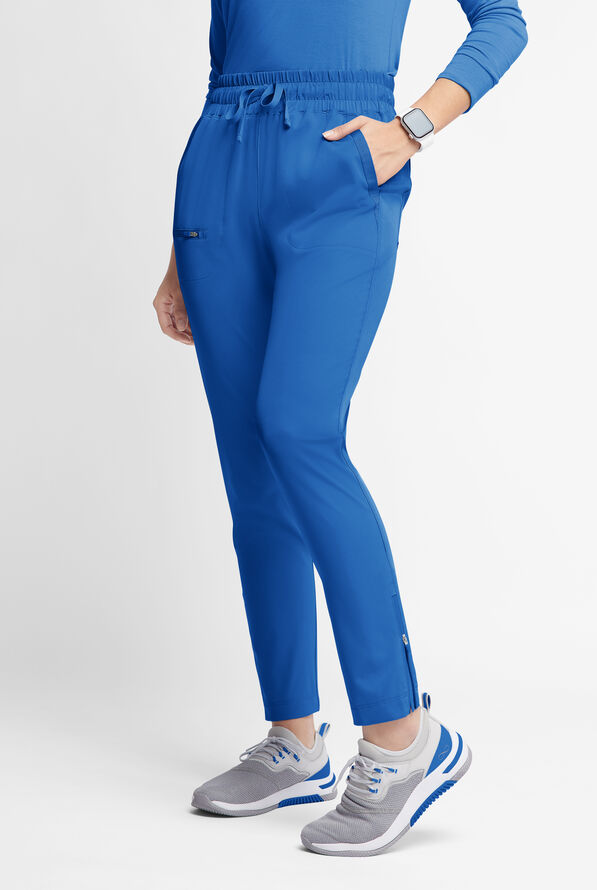 WhisperLite ISLA Women's 5-Pocket Tapered Scrub Pants - Royal - 1