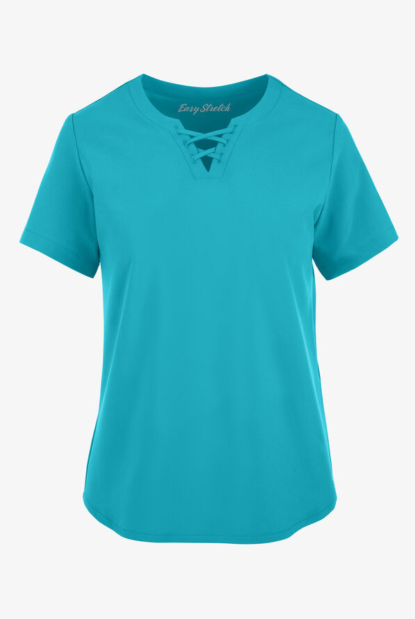 Easy STRETCH GiGi Women's Tuck In Lace Top - Teal - 1