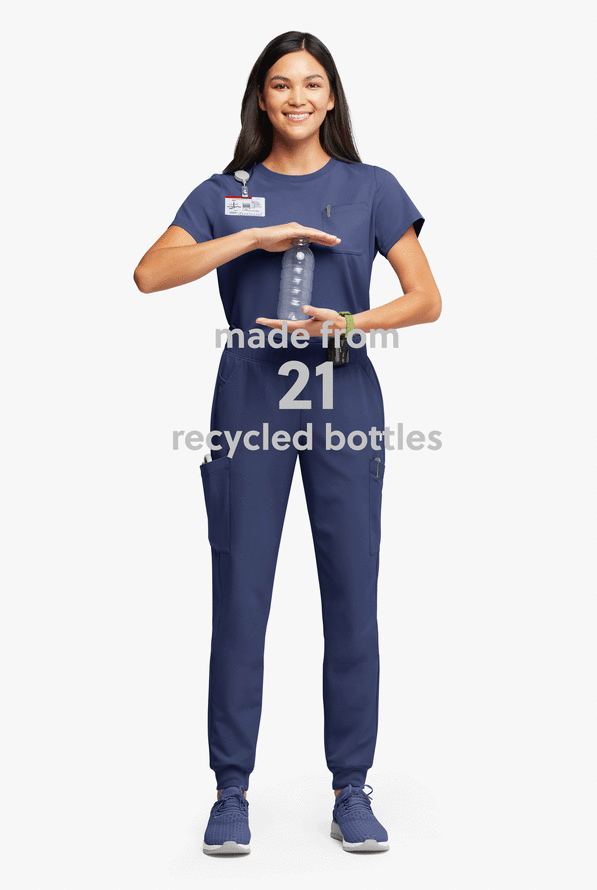 Pantalón médico ReSurge Amber estilo jogger con piernas pitillo y 7 bolsillos para mujer - Navy - 5