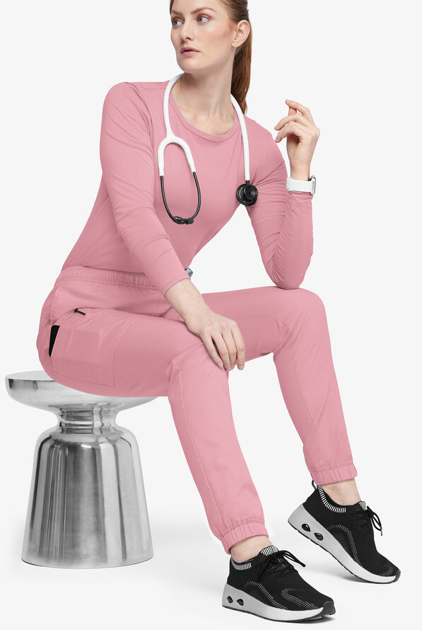 Butter-Soft Originals Women's 7-Pocket Tapered Jogger Cargo Scrub Pants - Cosmo Pink - 4