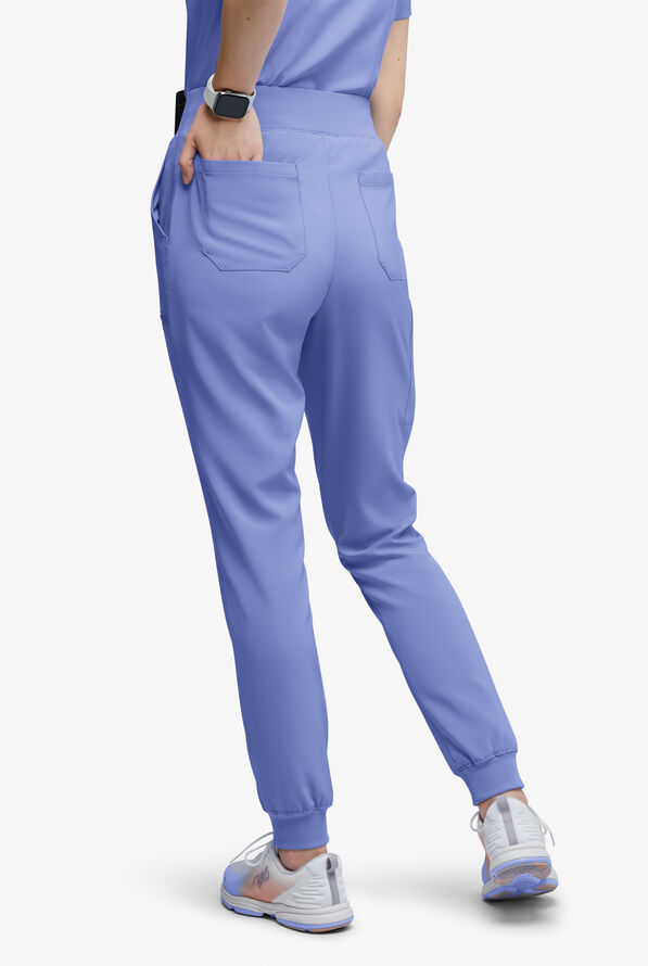 Easy STRETCH Olivia Women's 7-Pocket Slim Leg Jogger Scrub Pants - Tall - Ceil Blue - 4