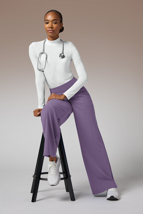 Pantal&oacute;n m&eacute;dico Hypothesis Y-Band estilo yoga con piernas anchas y 6 bolsillos para mujer - Purple Dusk - 4