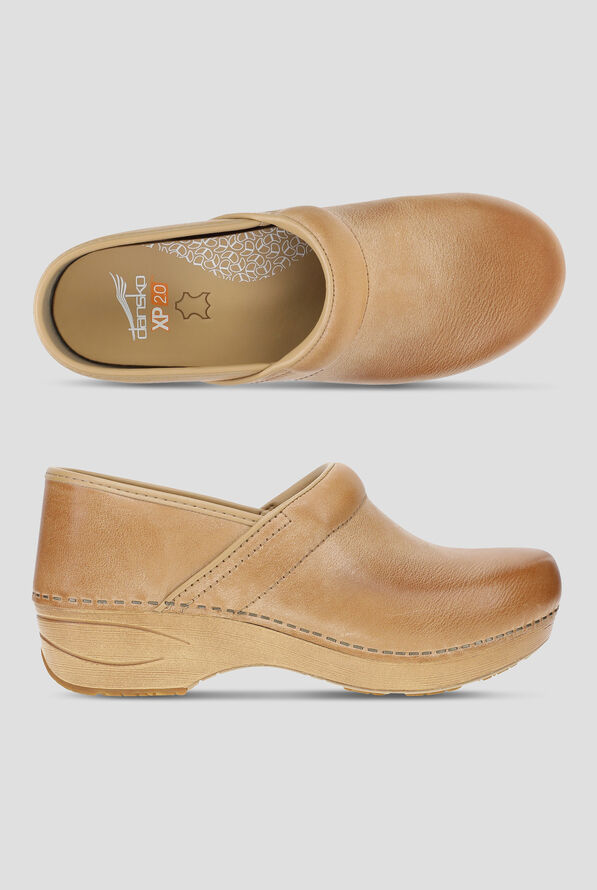 Dansko Women's XP 2.0 Slip Resistant Honey Distressed Leather Clogs - null - 1