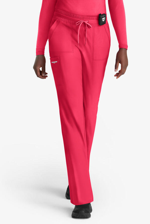 Skechers by Barco Slip-ins Reach Women's 4-Pocket STRETCH Slim Cargo Straight Leg Scrub Pants - Punch Pink - 1