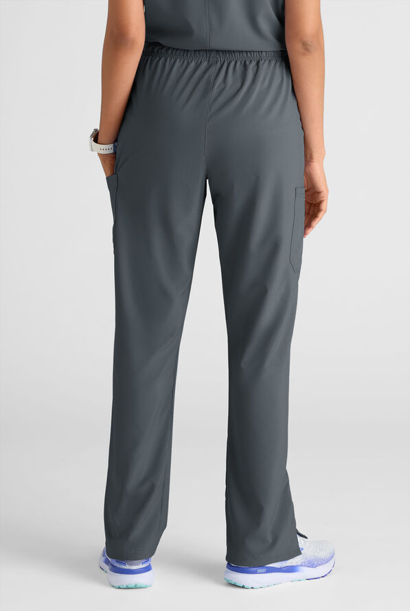 Easy STRETCH Eden Women's 4-Pocket Drawstring Scrub Pants - Petite - Pewter - 2