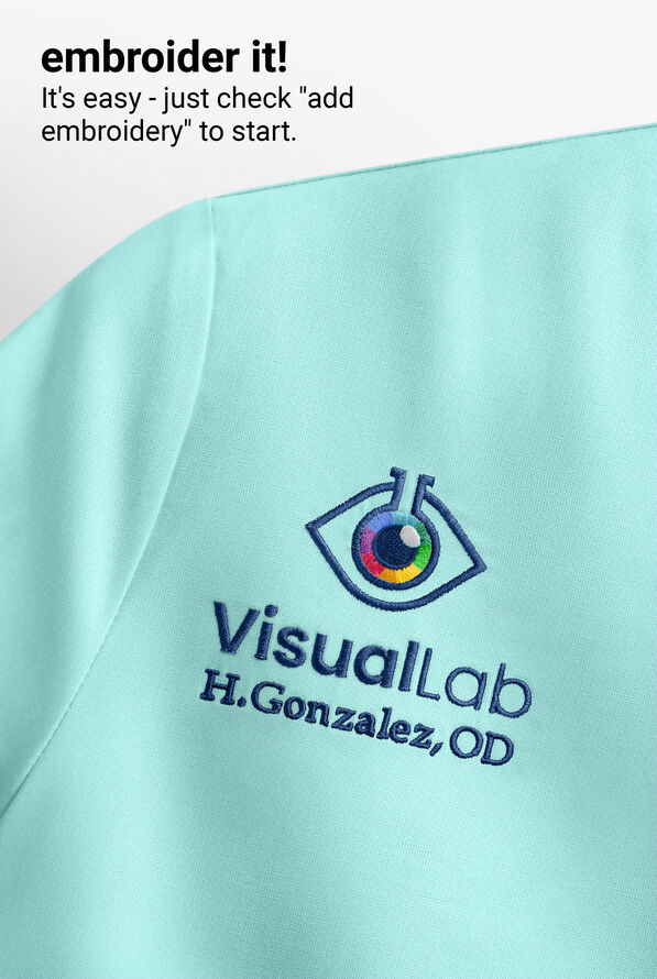 Blusa m&eacute;dica UA Butter-Soft STRETCH con lazos entrecruzados y 4 bolsillos para mujer - Sea Frost - 7