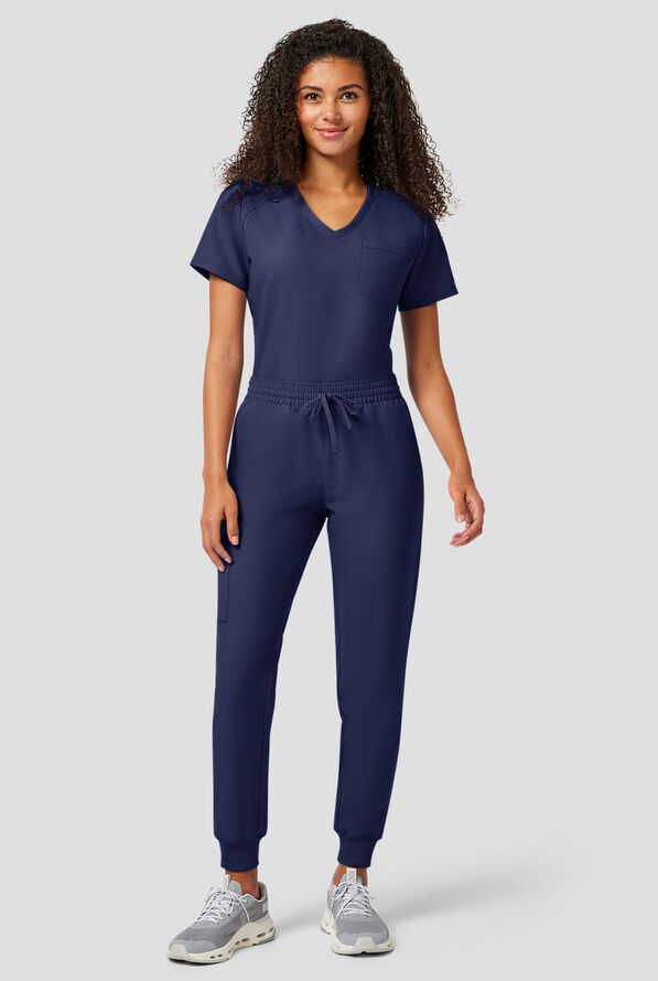 Cherokee Workwear Originals Ultra Women's 5-Pocket Drawstring Jogger Scrub Pants - Navy - 6