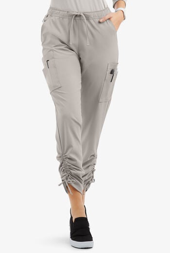Easy STRETCH Halle Women's 11-Pocket Ruched Leg Jogger Scrub Pants