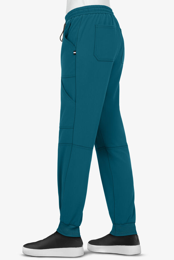 koi Next Gen Good Vibe Women's 7-Pocket STRETCH Jogger Scrub Pants - Caribbean Blue - 2