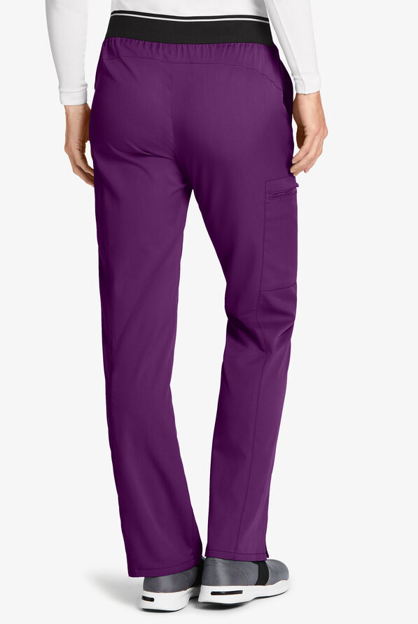 Grey's Anatomy by Barco Spandex STRETCH Kim Women's 3-Pocket Cargo Scrub Pants - Eggplant - 2