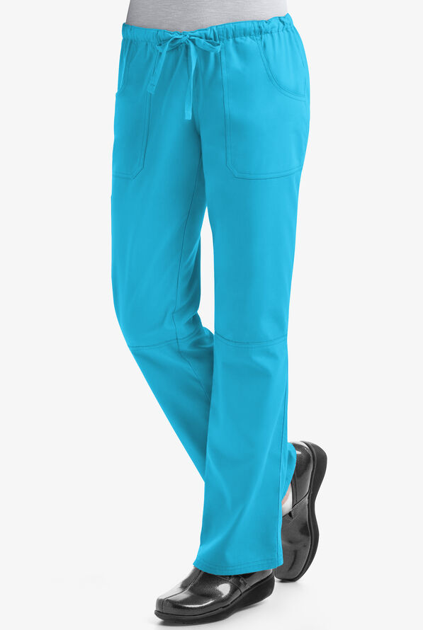 Pantal&oacute;n m&eacute;dico Butter-Soft Core by UA&trade; Petite con cord&oacute;n y 6 bolsillos para mujer - Turquoise - 1