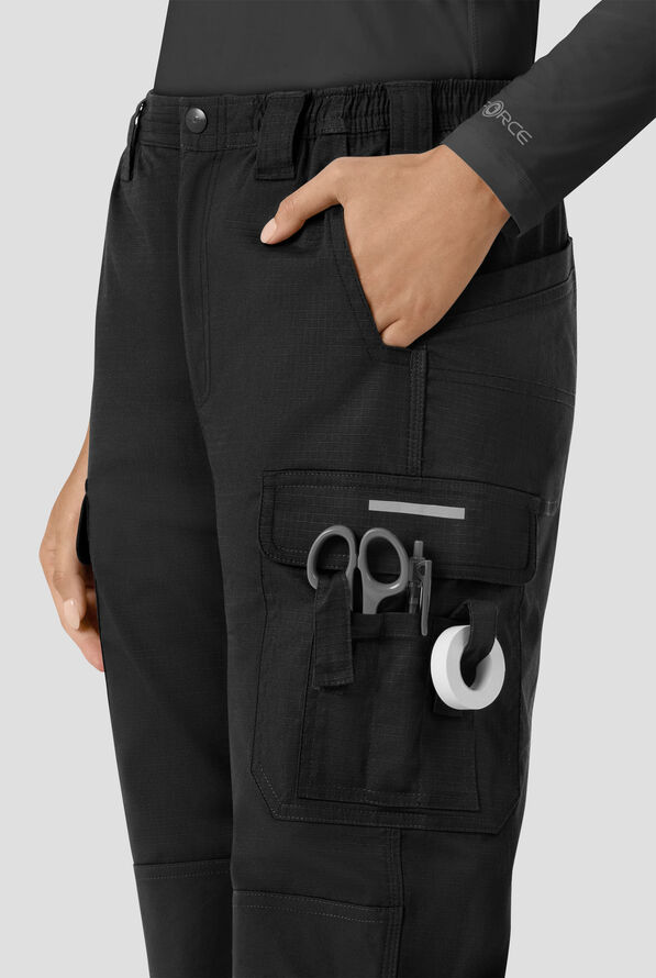 Carhartt FLD & RSCU Women's 9-Pocket STRETCH Ripstop Cargo Scrub Pants - Black - 2