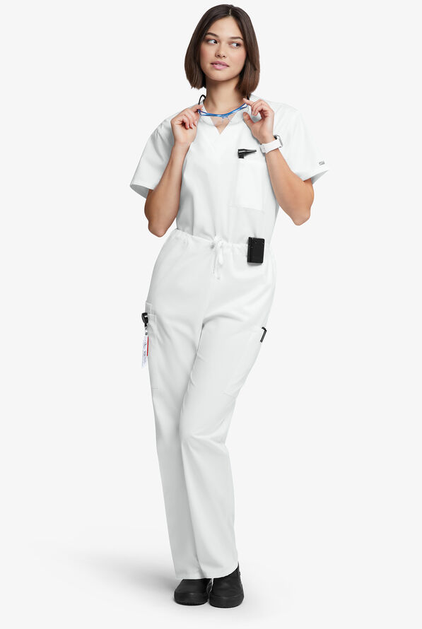 Pantal&oacute;n m&eacute;dico unisex Butter-Soft Originals con piernas rectas holgadas y 4 bolsillos - White - 4