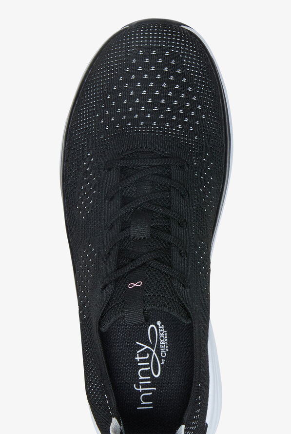 Infinity Men's Everon Knit Black/White Athletic Lace Up Shoes - Black - 2