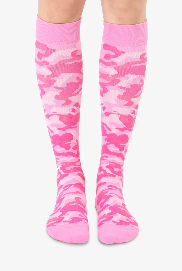 Living Royal Pink Camo Women's 15-20 mmHg Moderate Compression Socks - null - 1