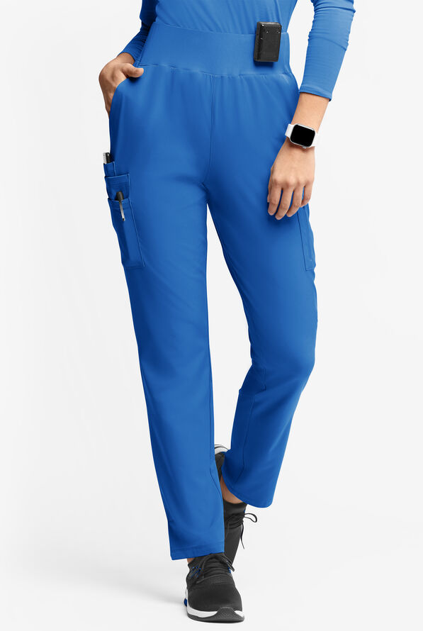 Pantalón médico WhisperLite Semira estilo cargo inspirado en el yoga con 11 bolsillos para mujer - Royal - 1