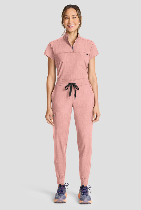 Healing Hands Quest Women's 5-Pocket STRETCH Drawstring Jogger Scrub Pant - Pink Pearl - 3