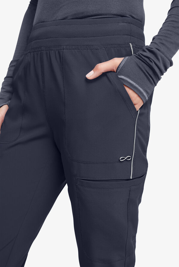 Pantalón médico Cherokee Infinity STRETCH estilo cargo jogger con 6 bolsillos para mujer - Navy - 2