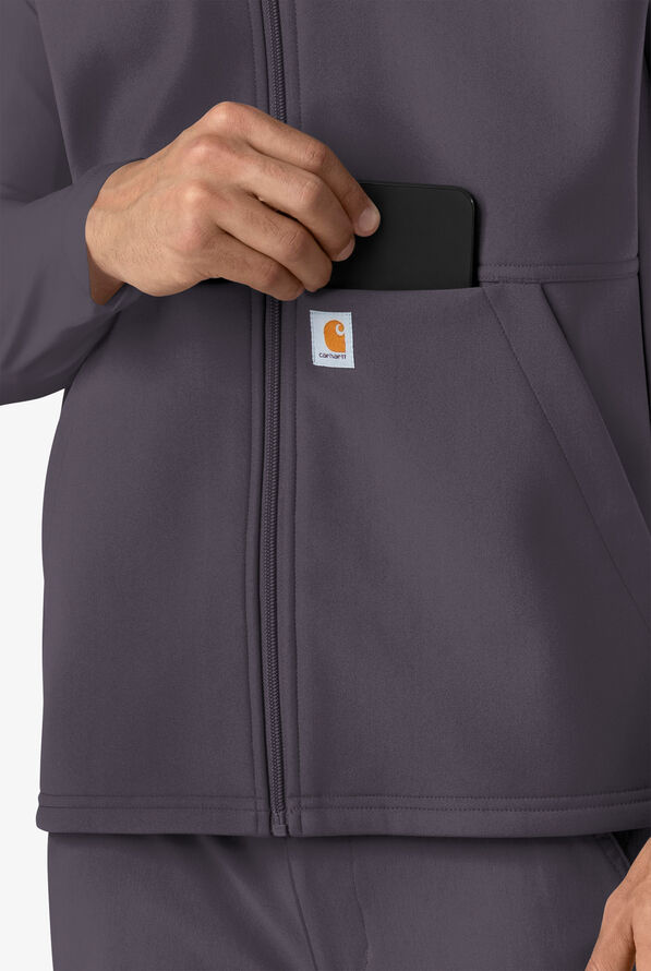 Carhartt Force Rugged Men's 6-Pocket Bonded Fleece Utility Zip Front Scrub Vest - Pewter - 5
