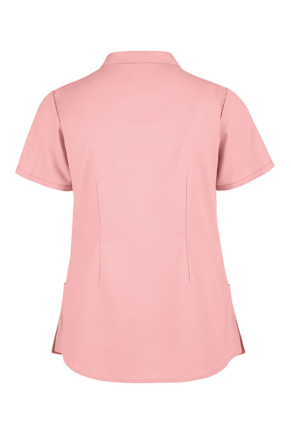 Butter-Soft Core Women's 4-Pocket Mandarin Collar Scrub Top - Blush - 3
