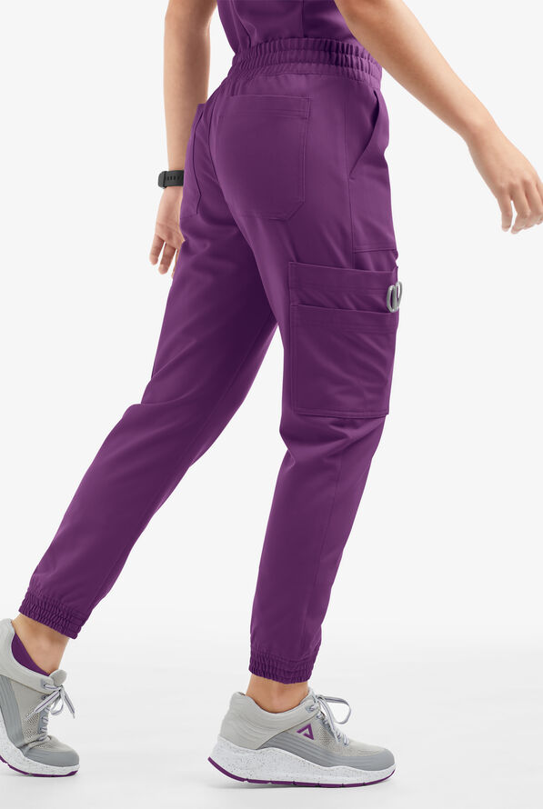 Movement by Butter-Soft Cephei Women's 11-Pocket Jogger Scrub Pants - Eggplant - 3