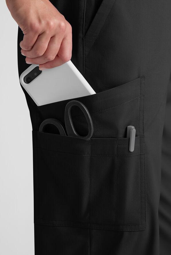 Pantal&oacute;n m&eacute;dico Butter-Soft STRETCH estilo cargo con bragueta y 10 bolsillos para mujer - Black - 6