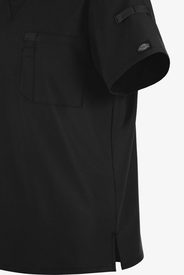 Dickies EDS Essentials Men's 1-Pocket STRETCH V-Neck Scrub Top - Black - 4