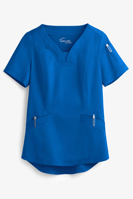 Blusa médica UA Butter-Soft STRETCH con cuello en V curvo y 4 bolsillos para mujer