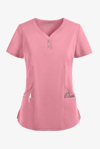 Easy STRETCH Demi Women's 4-Pocket Henley Scrub Top